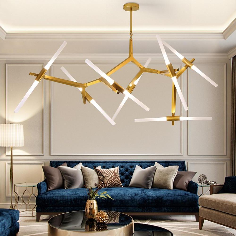 Aluminium 14-light branch sputnik chandelier, fourth product view