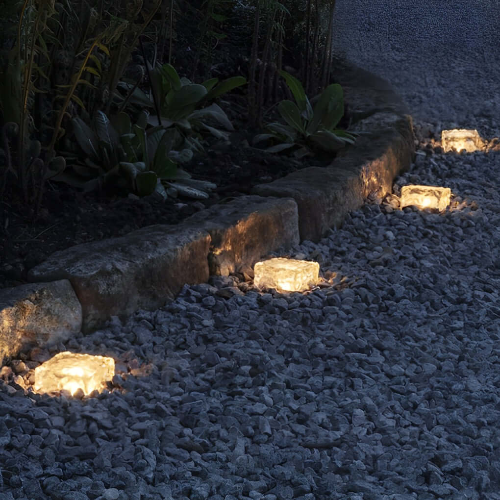 Solar Ice Cube Lights, Crystal-Look Outdoor Step and Path Lights for Decks, Gardens and Pool Surrounds, Sets of 4 to 30