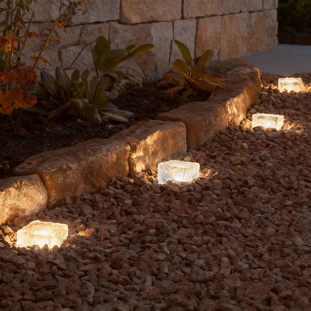 Solar Ice Cube Lights, Crystal-Look Outdoor Step and Path Lights for Decks, Gardens and Pool Surrounds, Sets of 4 to 30