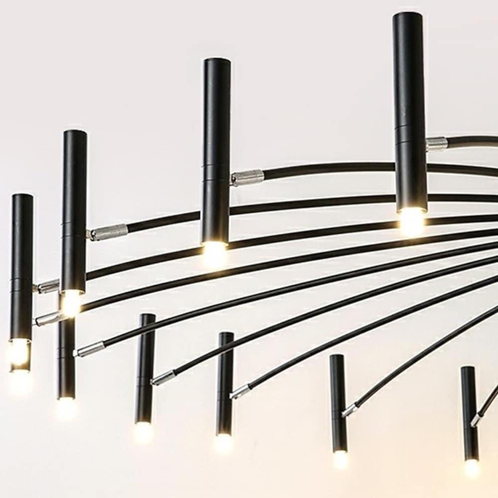 Black 24-light sputnik chandelier, seventh product view