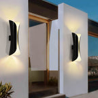Up down wall light mounted on a balcony wall