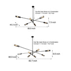 Copper linear sputnik chandelier, seventh product view