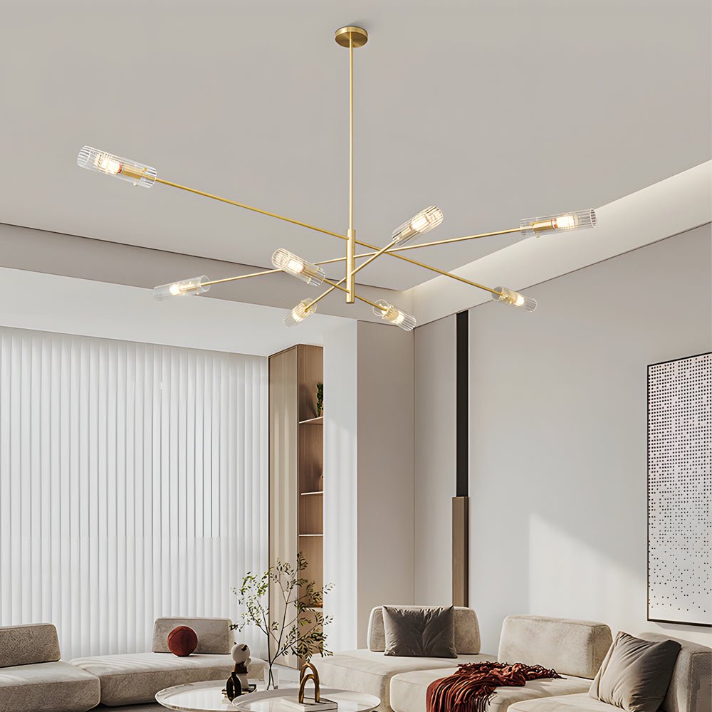 Copper linear sputnik chandelier, fourth product view