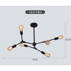 Black metal irregular Nordic chandelier, fifth product view