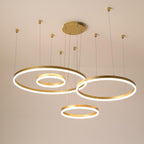 Large aluminium LED circle ring chandelier, third product view