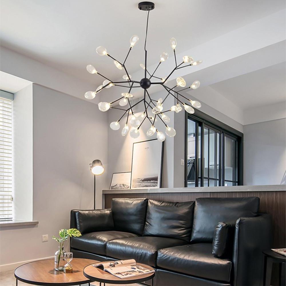 Metal 36-light LED cluster sputnik chandelier, sixth view