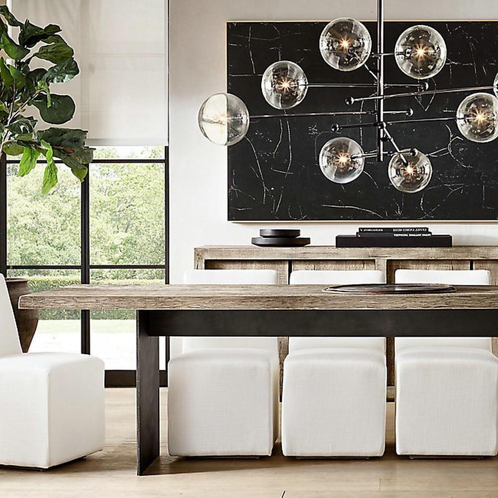 Copper geometric globe chandelier, main product view