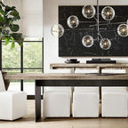 Copper geometric globe chandelier, main product view