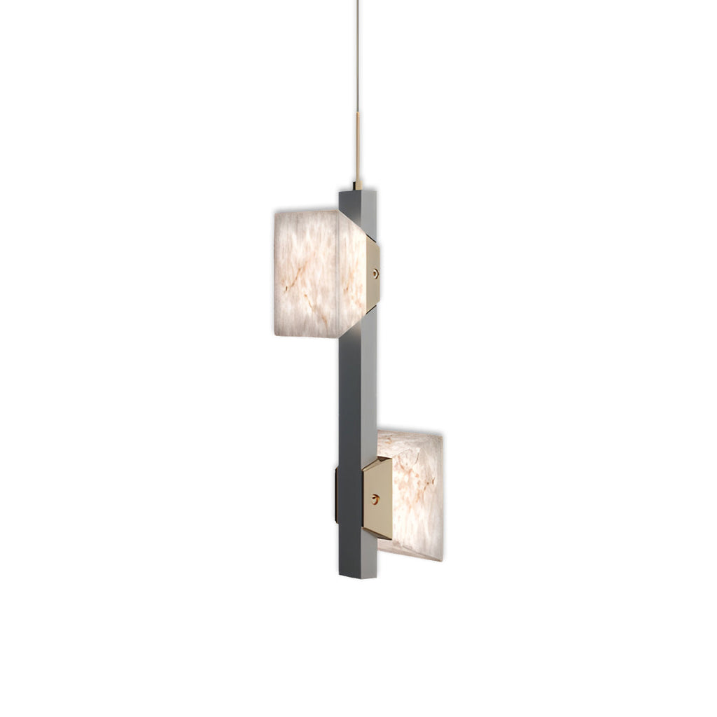 Cloud stone and aluminum island chandelier, main product view