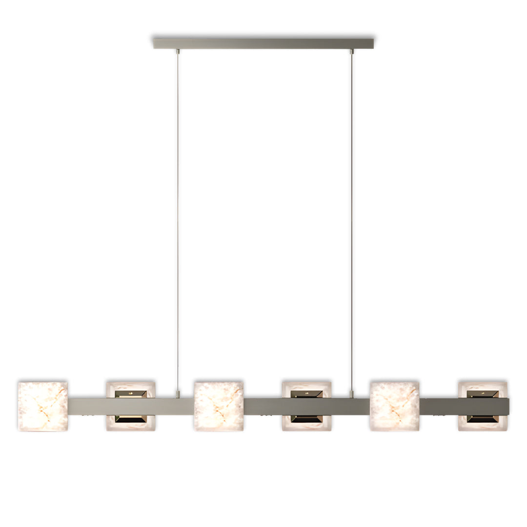 Cloud stone and aluminum island chandelier, additional product view