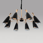 Electroplated metal eight-light Nordic chandelier, third view