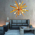 Metal nine-light starburst island pendant, main product view