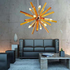 Metal nine-light starburst island pendant, main product view