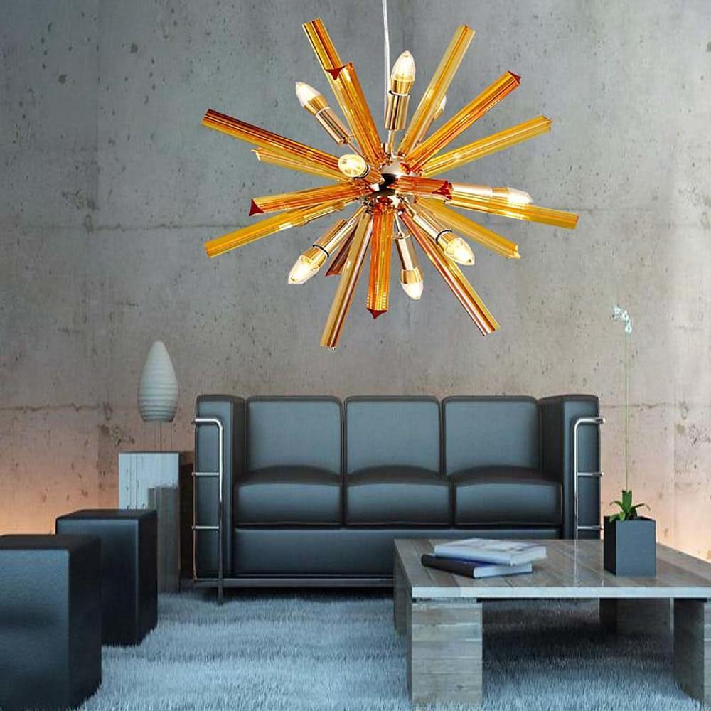 Metal nine-light starburst island pendant, main product view