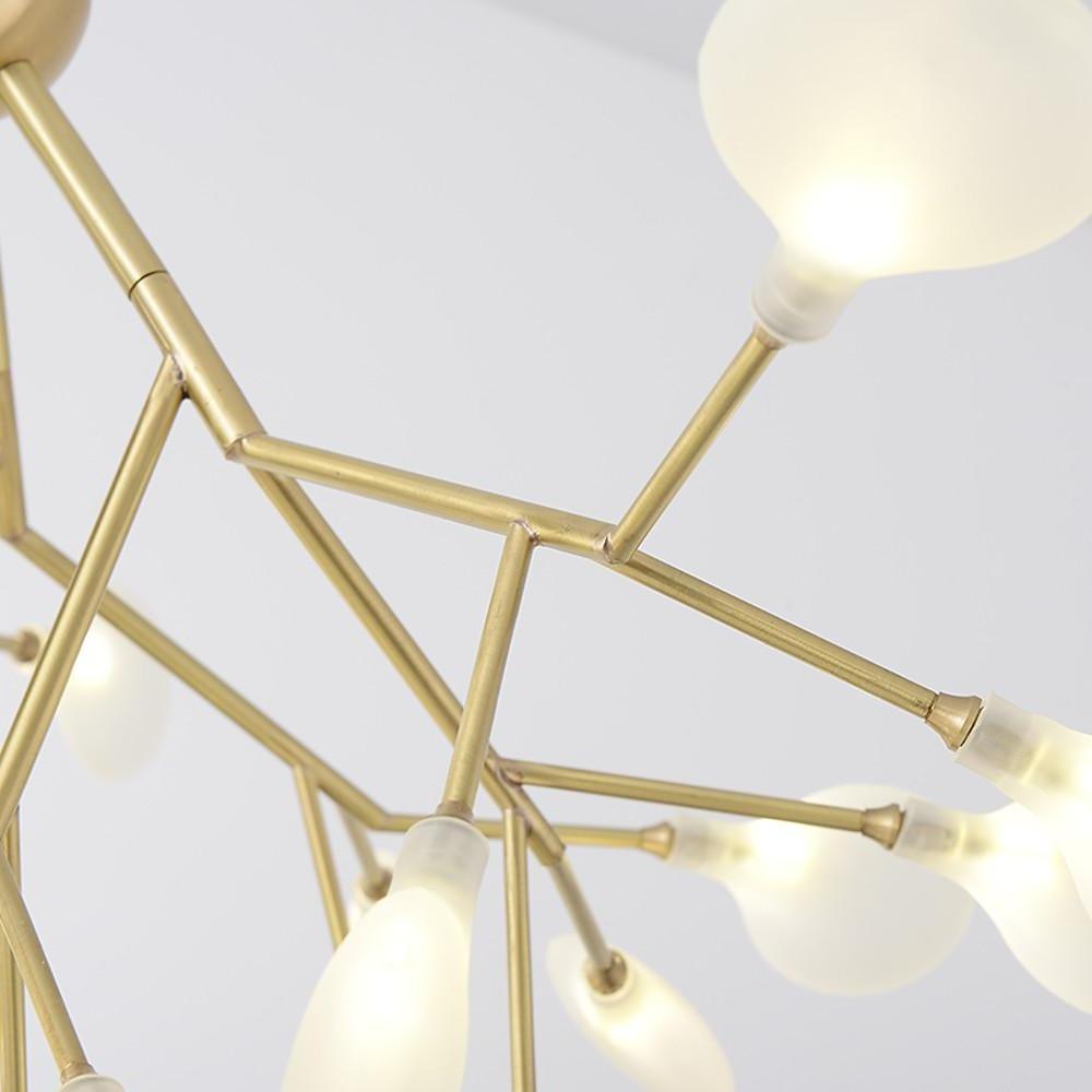 Copper and glass 45-light starburst chandelier, ninth view