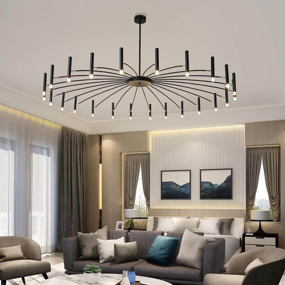 Black 24-light sputnik chandelier, main product view