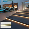 Exterior LED Step Lights, Die-Cast Aluminum Linear Strip Stair Lighting for Outdoor Steps and Decks, Warm White Modular Design