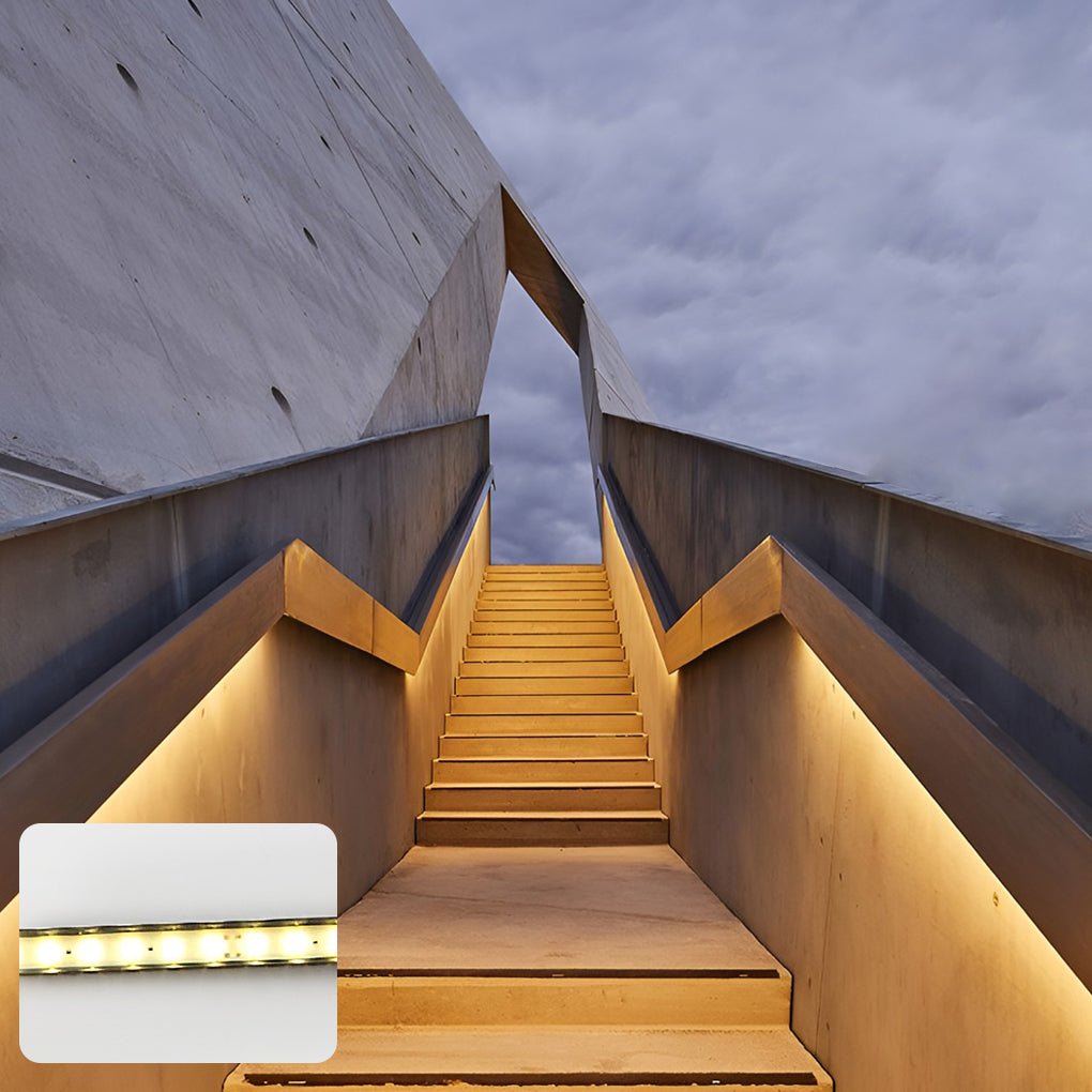 Exterior LED Step Lights, Die-Cast Aluminum Linear Strip Stair Lighting for Outdoor Steps and Decks, Warm White Modular Design