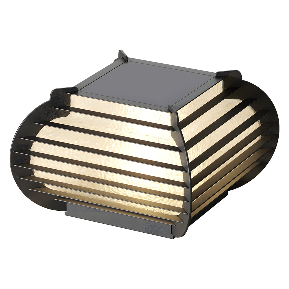 Lantern Pillar Light, Stainless Steel Grille LED Post Cap Lamp for Garden Pillars and Gateposts, Solar or Hardwired IP65 Rated