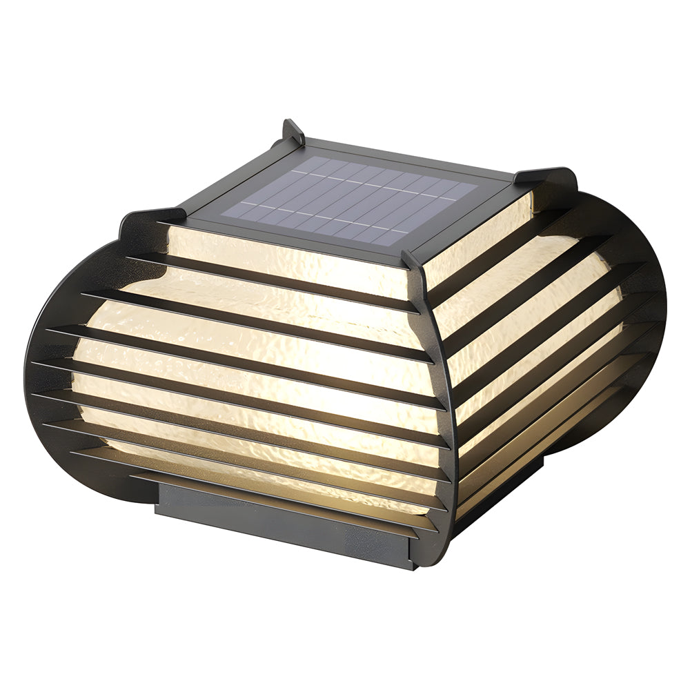 Lantern Pillar Light, Stainless Steel Grille LED Post Cap Lamp for Garden Pillars and Gateposts, Solar or Hardwired IP65 Rated