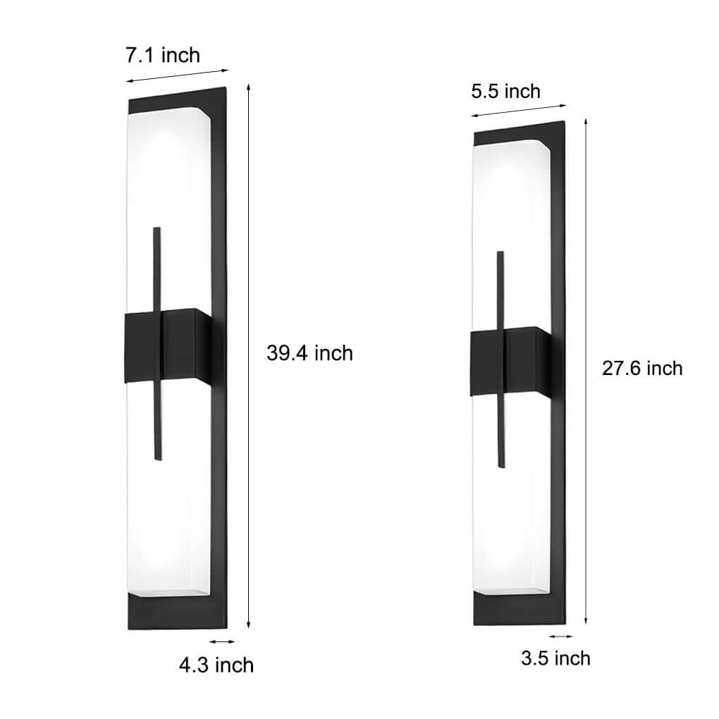 Large Outdoor Wall Light, Stainless Steel Waterproof LED Sconce for Facades and Entrances, Statement Column of Light