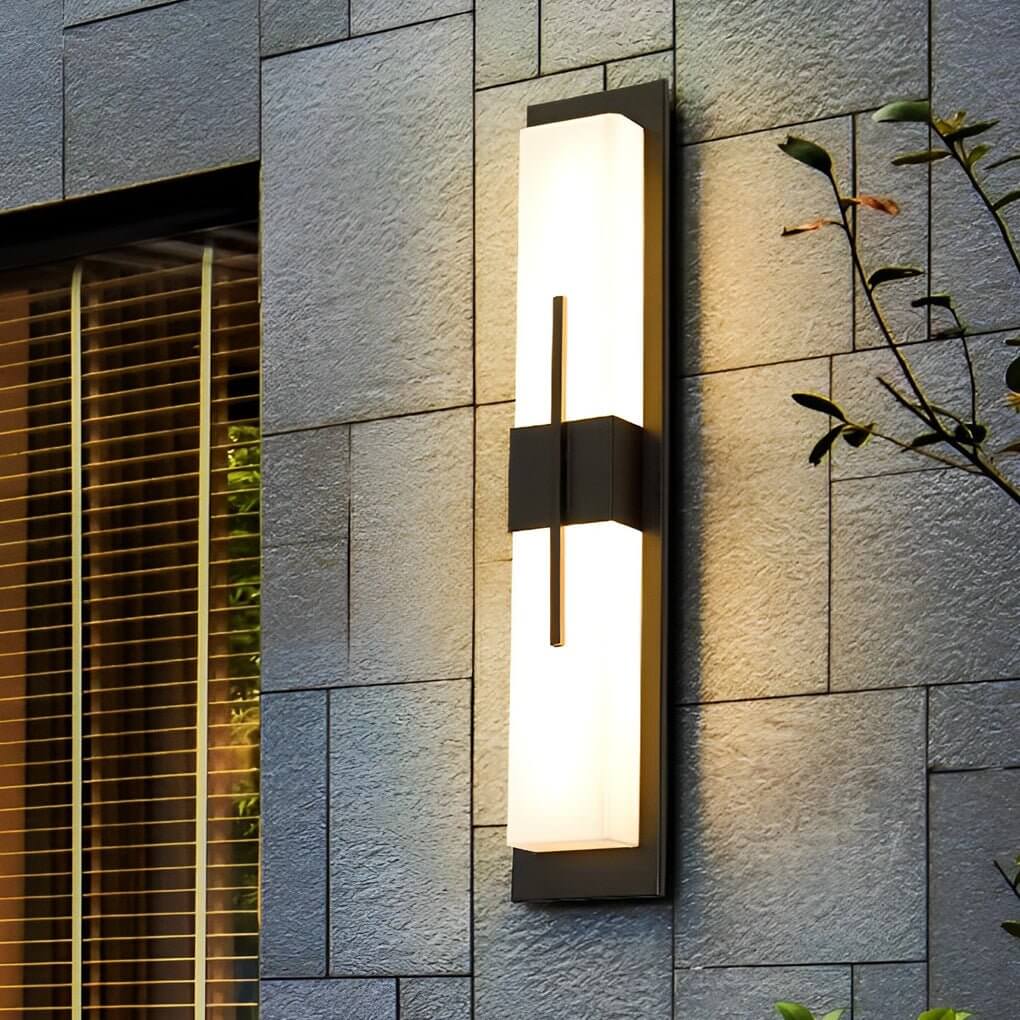 Large Outdoor Wall Light, Stainless Steel Waterproof LED Sconce for Facades and Entrances, Statement Column of Light