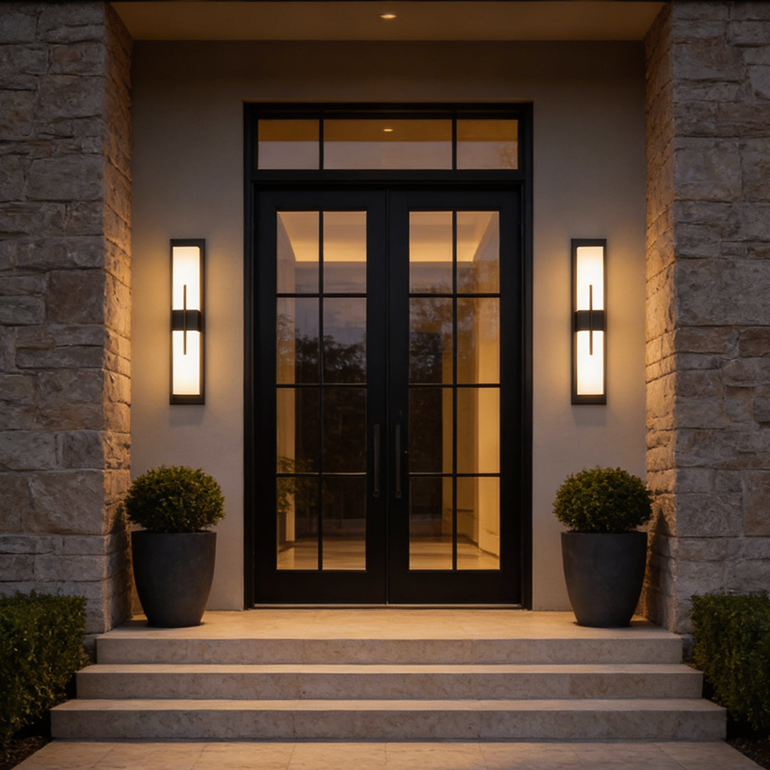 Large Outdoor Wall Light, Stainless Steel Waterproof LED Sconce for Facades and Entrances, Statement Column of Light
