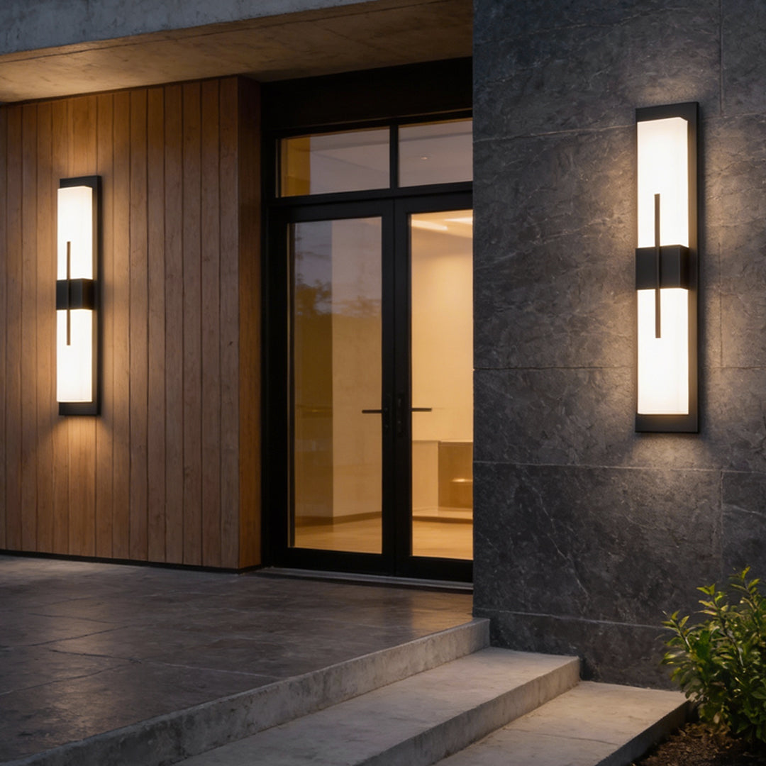 Large Outdoor Wall Light, Stainless Steel Waterproof LED Sconce for Facades and Entrances, Statement Column of Light