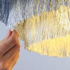Metal and fabric drum shade pendant light, fourth product view