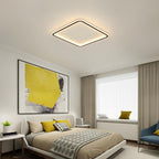 Square LED ceiling light installed in a bedroom