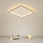 Square LED ceiling light glowing warm white