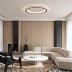LED circle ceiling light in a contemporary lounge