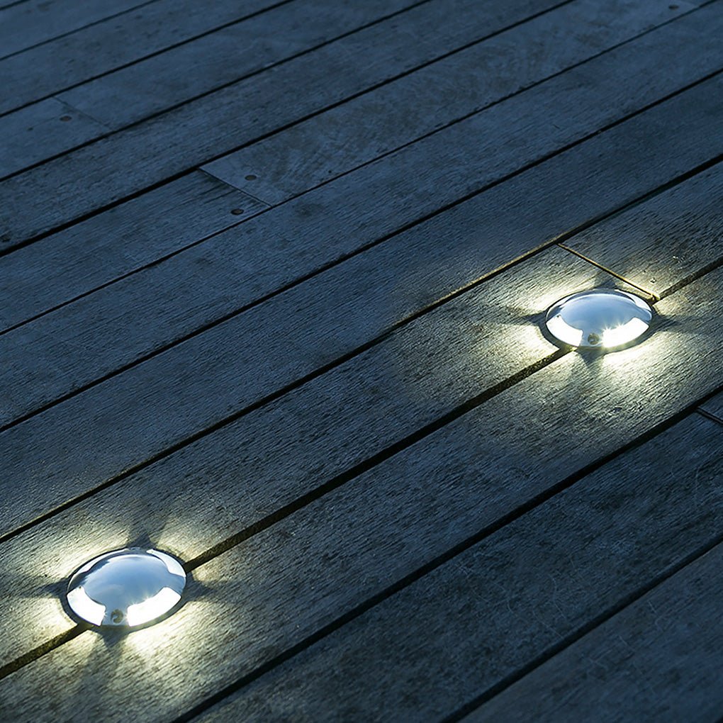 Recessed waterproof metal deck step light, second product view