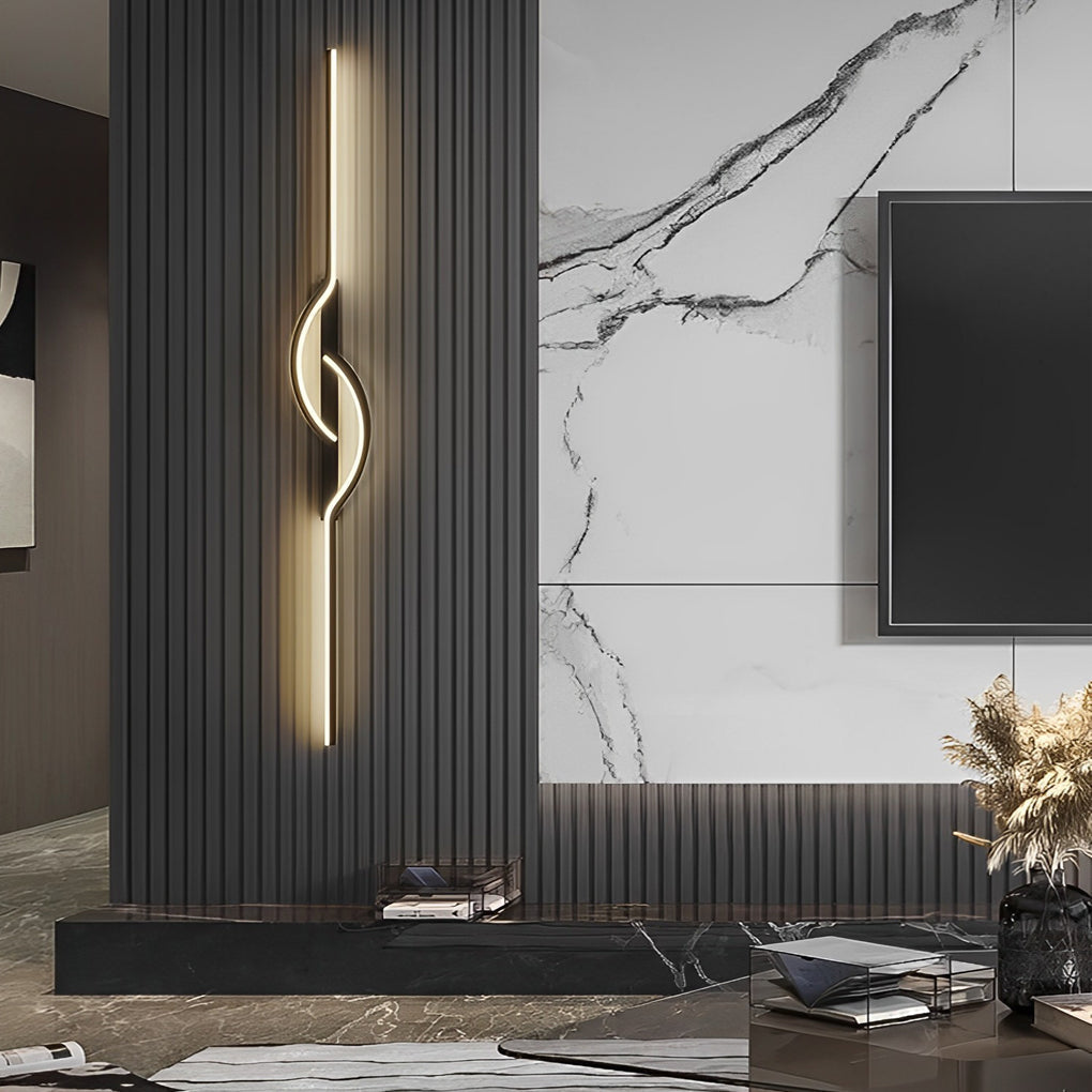 Modern Linear Wall Sconce, Black Aluminum and Silicone LED Bar Light for Hallways and Bedrooms, Dimmable in Five Lengths