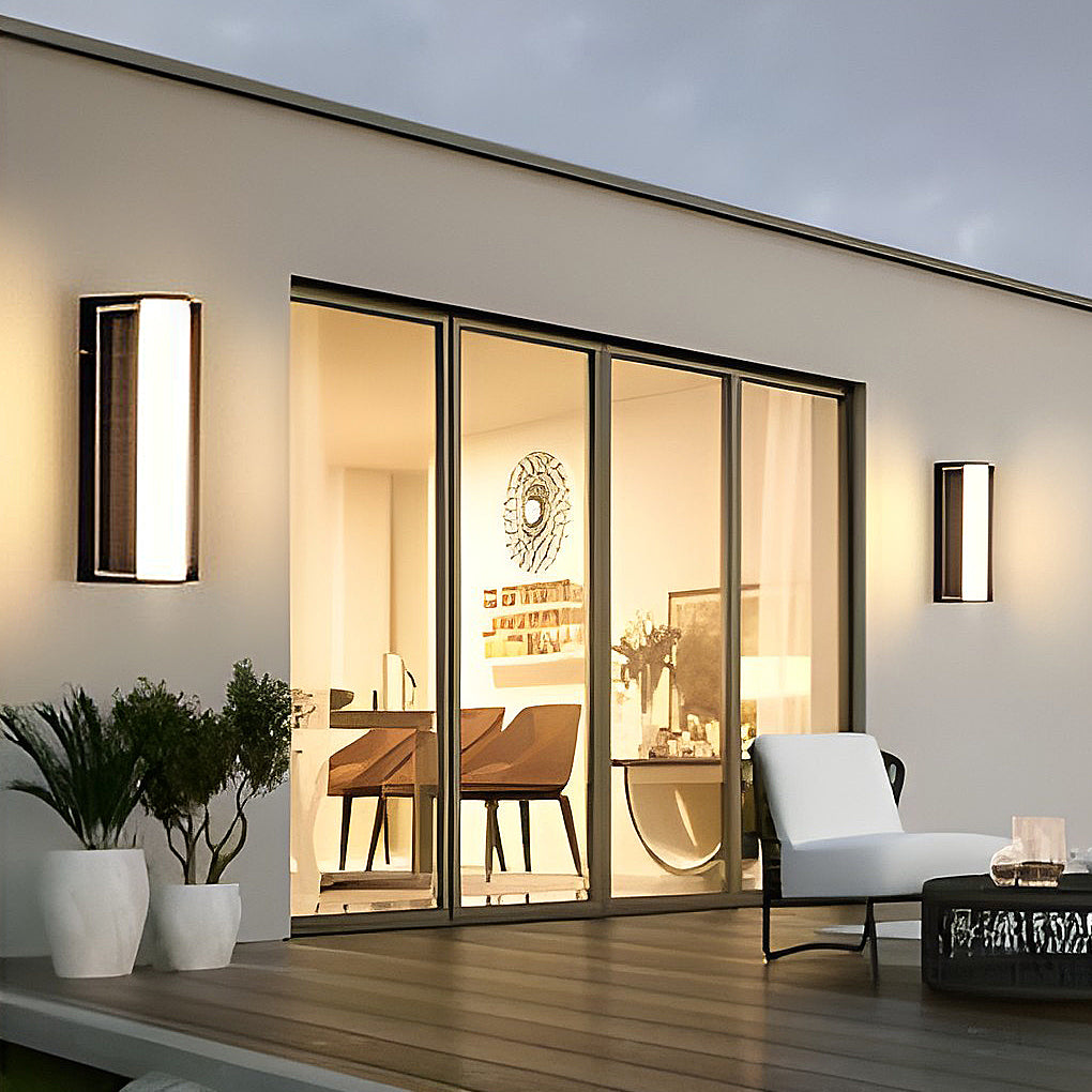 Solar LED Wall Light, Waterproof Minimalist Linear Outdoor Sconce for Facades and Fences, Four Heights with Dual Solar Panels