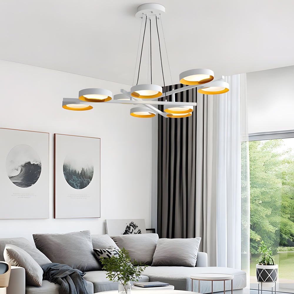 Black and gold light guide ring chandelier, second product view