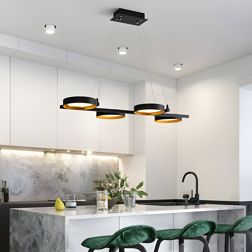 Black and gold light guide ring chandelier, seventh product view