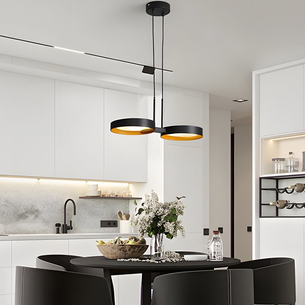 Black and gold light guide ring chandelier, fourth product view