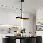 Black and gold light guide ring chandelier, fourth product view