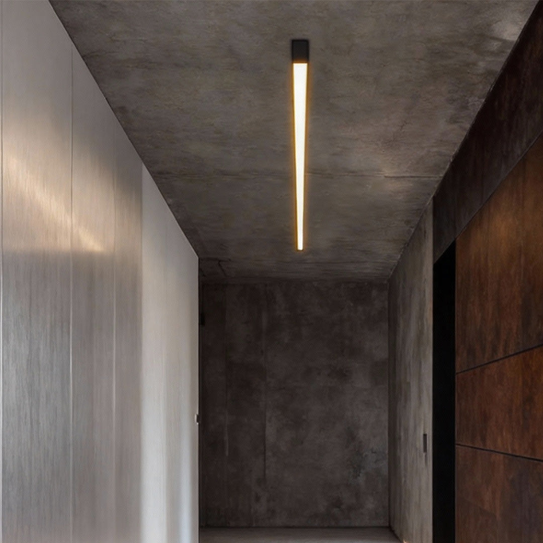 Linear LED Ceiling Light, Ultra-Thin Minimalist Aluminum Bar Fixture for Kitchens, Offices and Hallways, Five Lengths with Remote