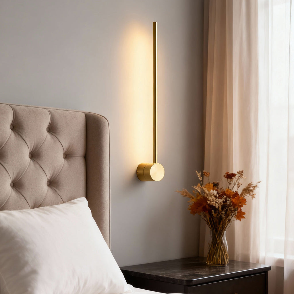 Ultra-Thin Linear LED Wall Light, Nordic Aluminum Sconce in Black or Gold for Bedrooms and Hallways, Five Lengths