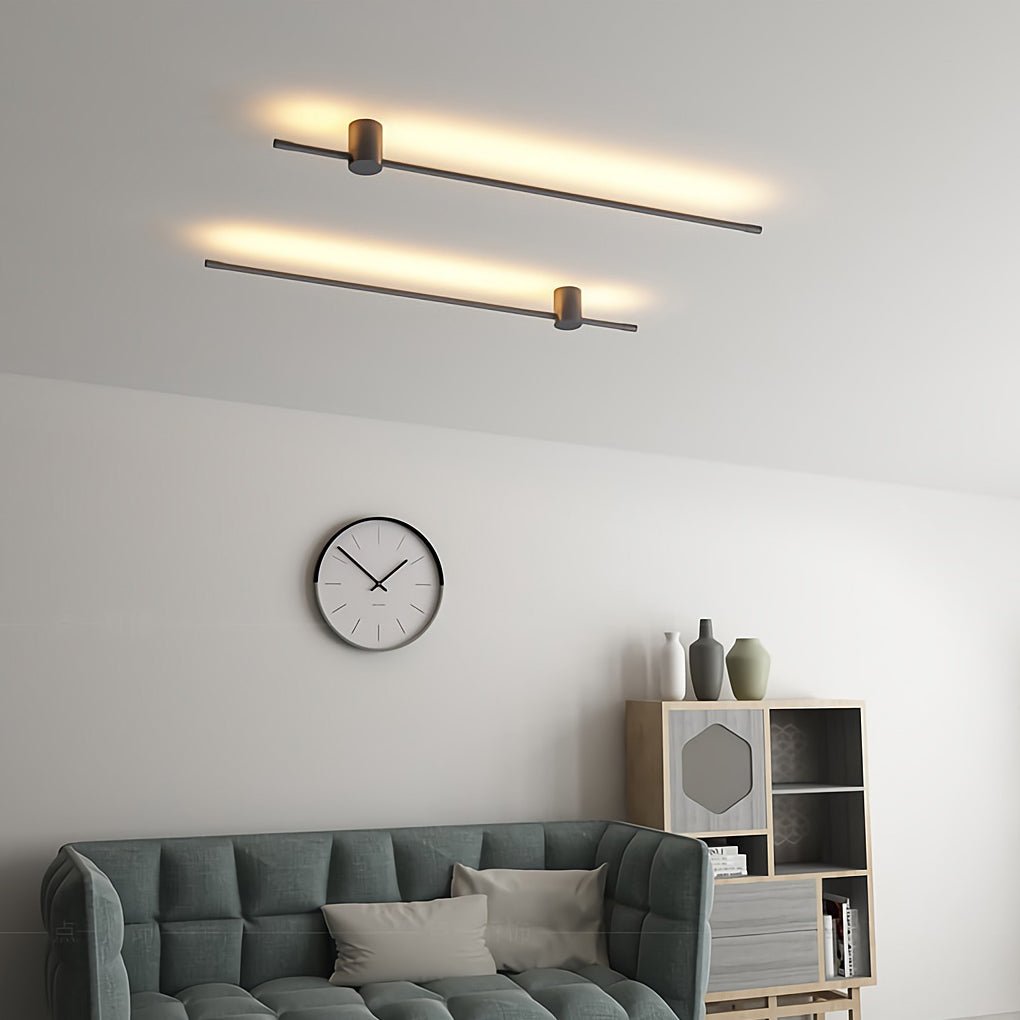Ultra-Thin Linear LED Wall Light, Nordic Aluminum Sconce in Black or Gold for Bedrooms and Hallways, Five Lengths