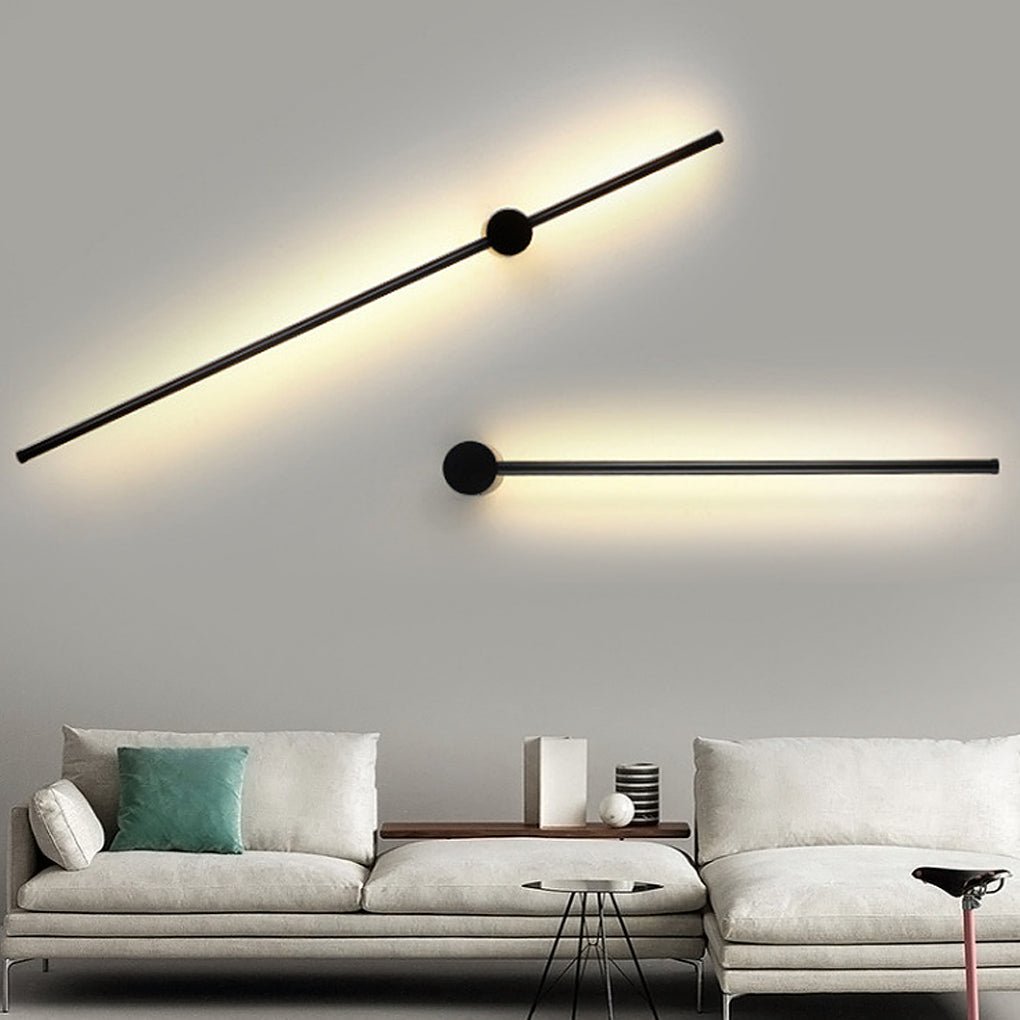 Ultra-Thin Linear LED Wall Light, Nordic Aluminum Sconce in Black or Gold for Bedrooms and Hallways, Five Lengths