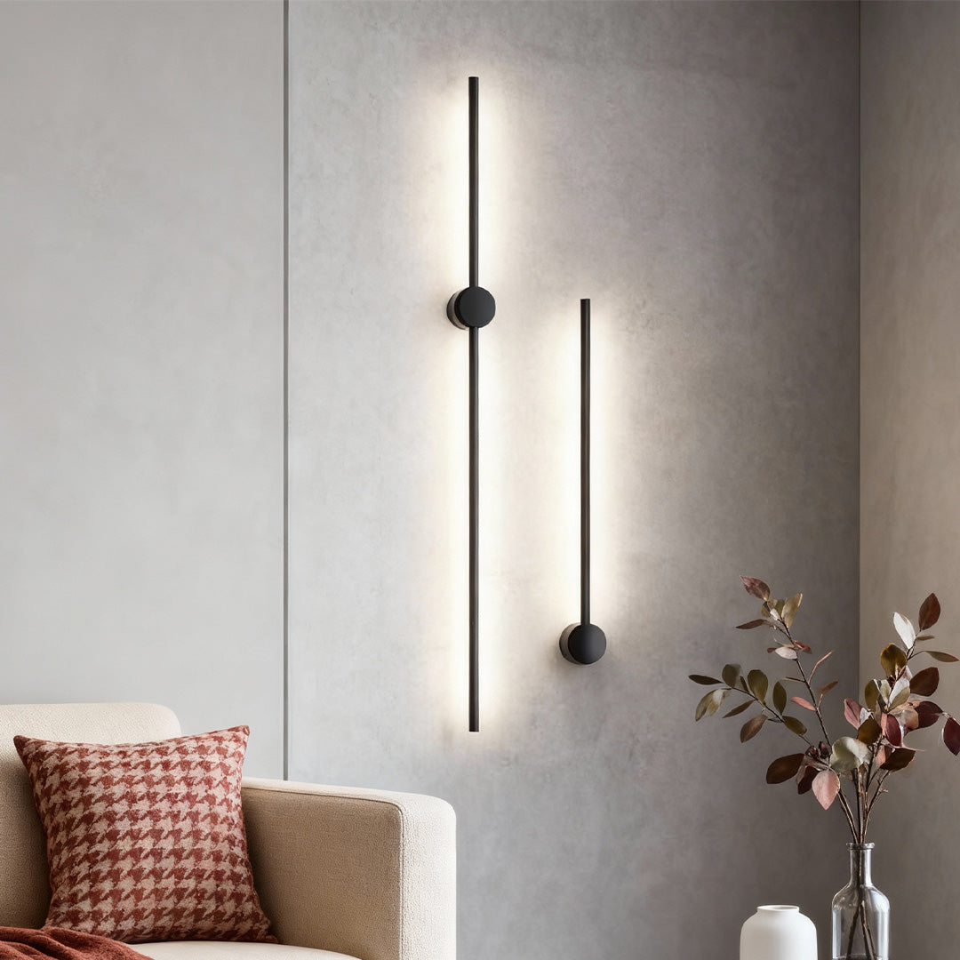 Ultra-Thin Linear LED Wall Light, Nordic Aluminum Sconce in Black or Gold for Bedrooms and Hallways, Five Lengths