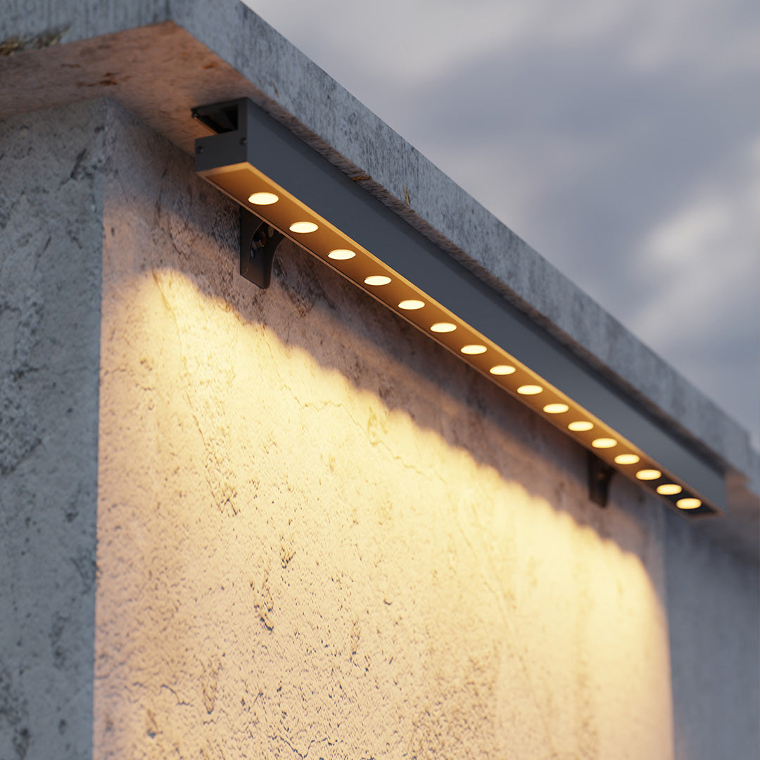 Linear LED Wall Washer Light, Upward Aluminum Outdoor Fixture for Facade and Architectural Accent Lighting, 18W to 36W Options
