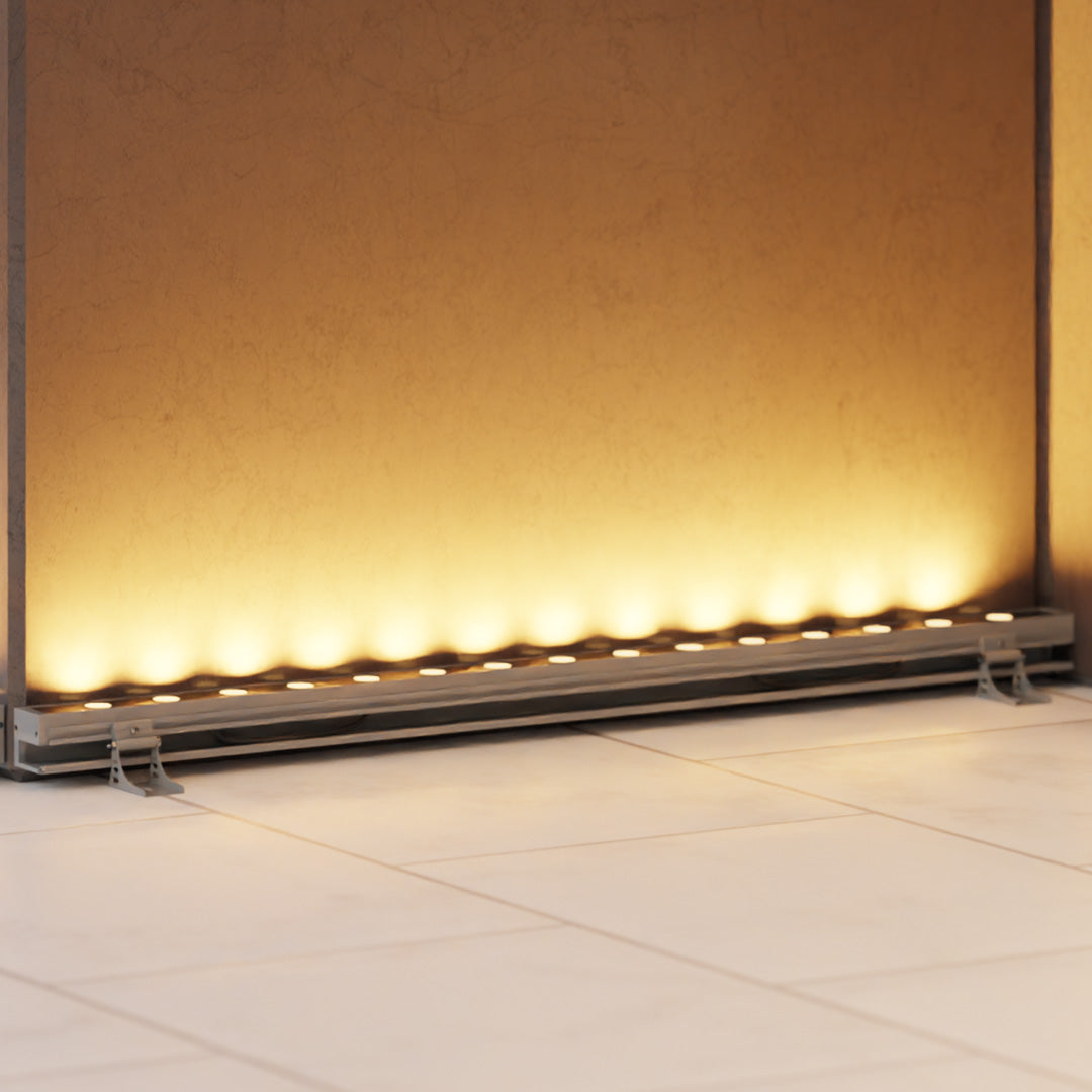 Linear LED Wall Washer Light, Upward Aluminum Outdoor Fixture for Facade and Architectural Accent Lighting, 18W to 36W Options