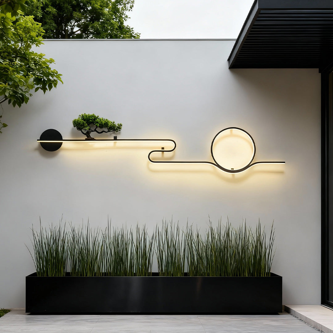 Outdoor Tree Wall Light, Sculptural Resin Landscape LED Sconce for Patio and Garden Walls, Waterproof with 3000K Warm Glow
