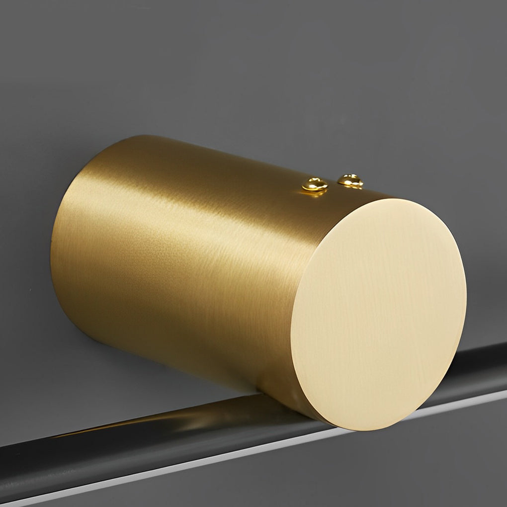 Close-up of the brushed gold end cap detail