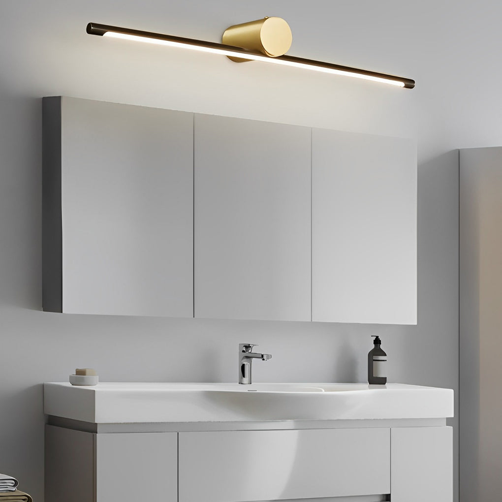 Linear Vanity Light Bar, Gold and Black Metal Bathroom Mirror Light with Three Color Temperatures, Four Lengths