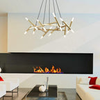 Black metal acrylic sputnik chandelier, main product view